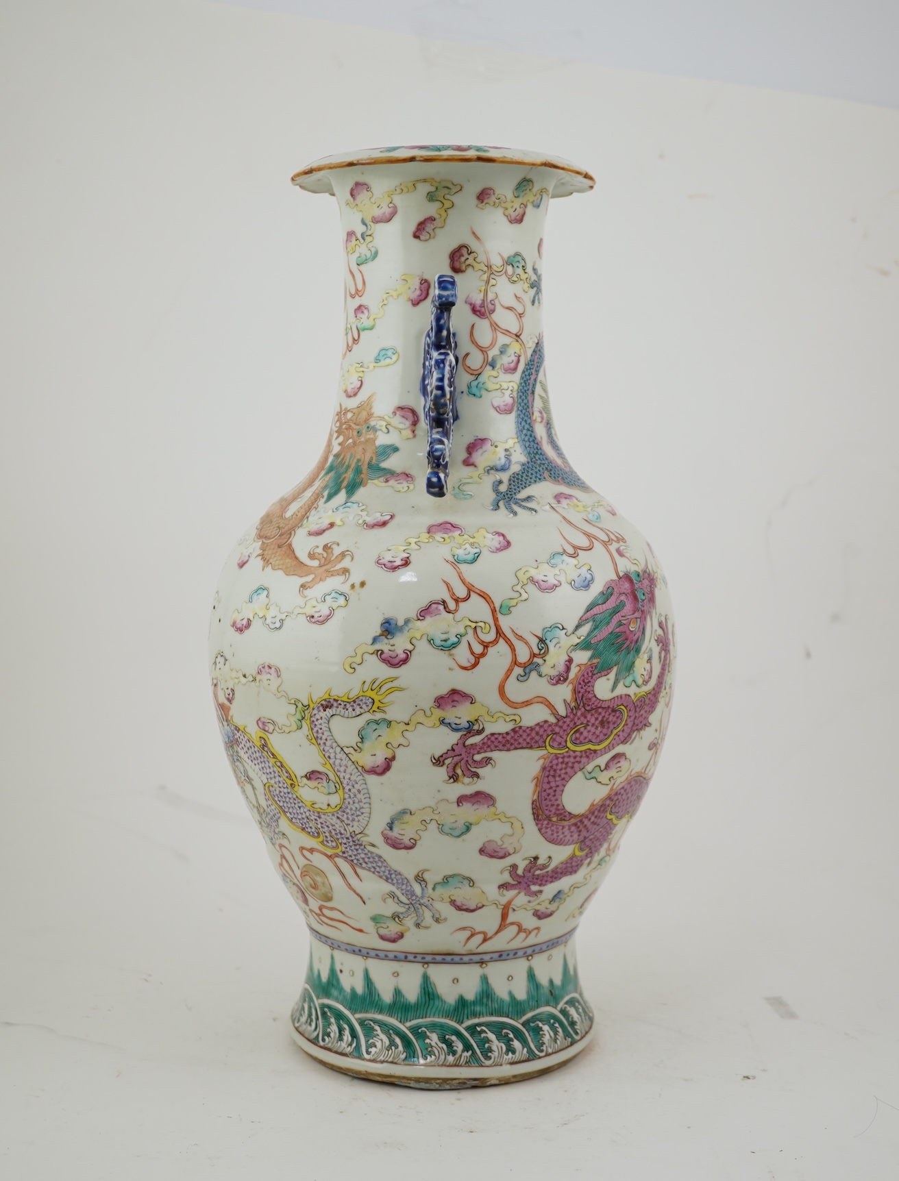 A Chinese enamelled porcelain ‘dragon’ vase, 19th century